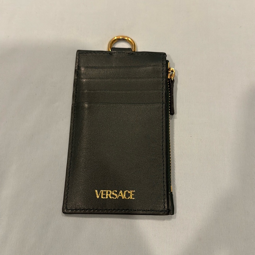 Versace Green Tag Zipped Card Holder *USED ONCE*